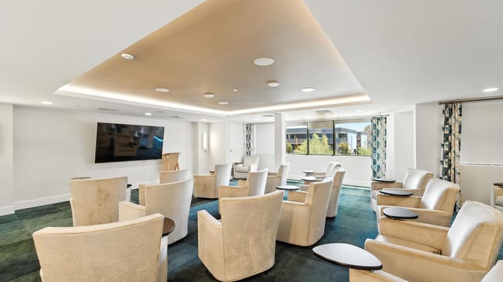 Bright common area with comfortable seating