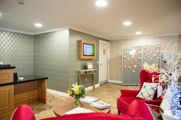 Bright common area with comfortable seating and decor