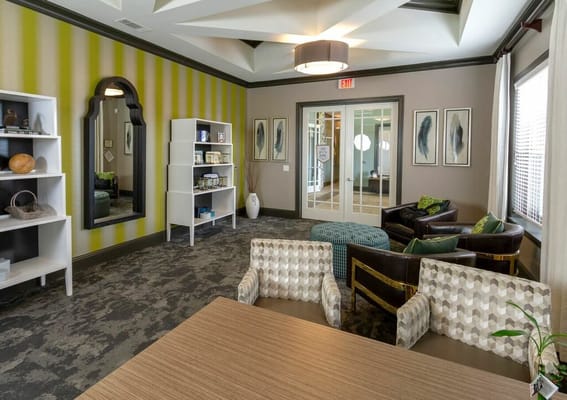 Bright common area with comfortable seating