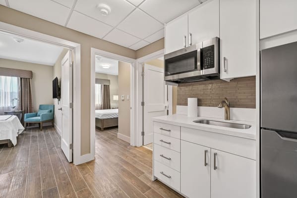 Bright, modern interior of a resident suite