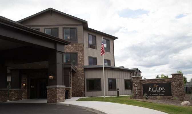 Exterior view of Fields Senior Living building