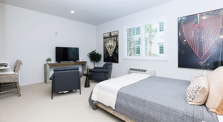 Cozy private room with bed and television