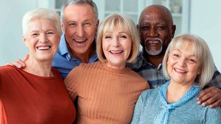 Group of happy residents smiling together