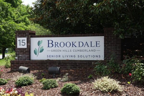 Exterior sign for Brookdale Green Hills Cumberland