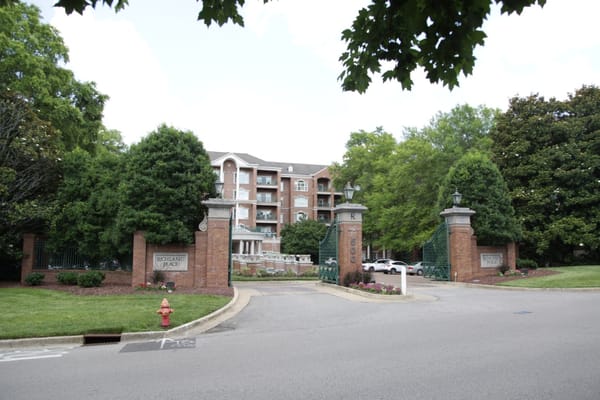 Entrance to Richland Place with landscaped grounds