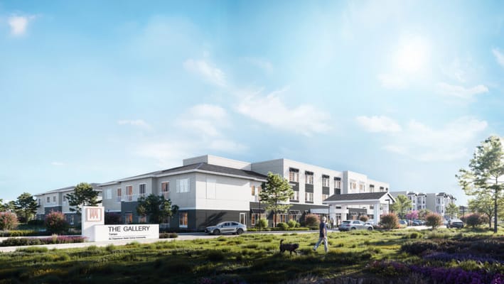 Exterior view of The Gallery assisted living facility