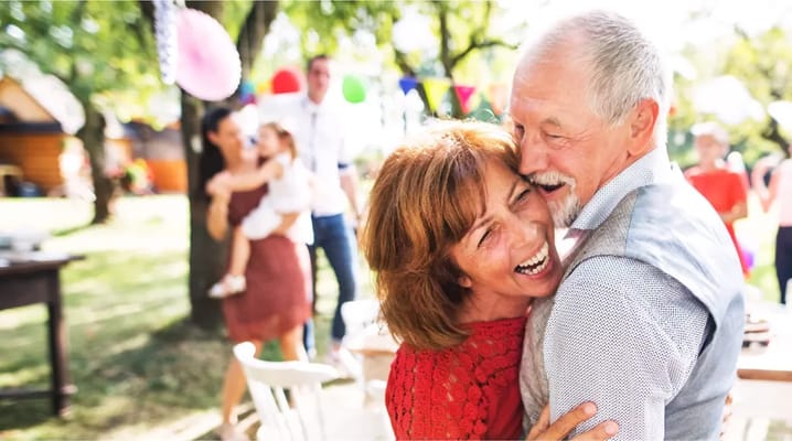 Residents enjoying a festive outdoor celebration together
