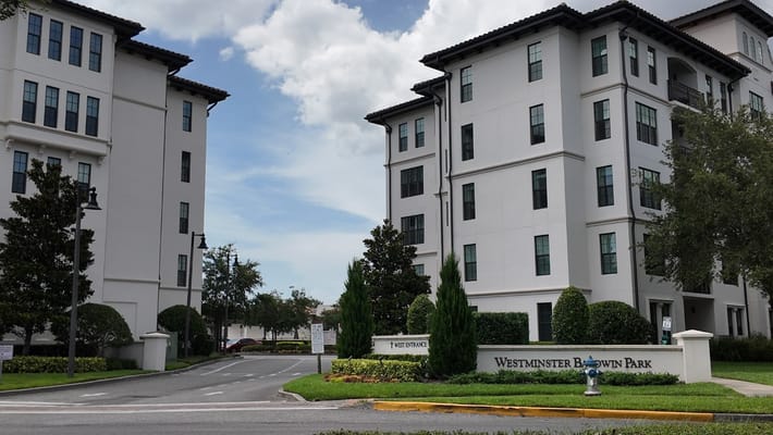 Exterior view of Westminster Baldwin Park entrance