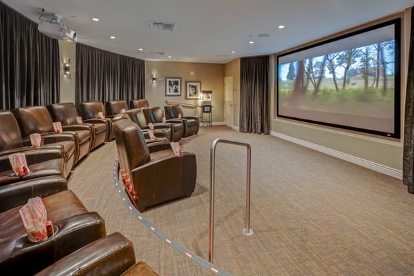 Comfortable cinema room with plush seating