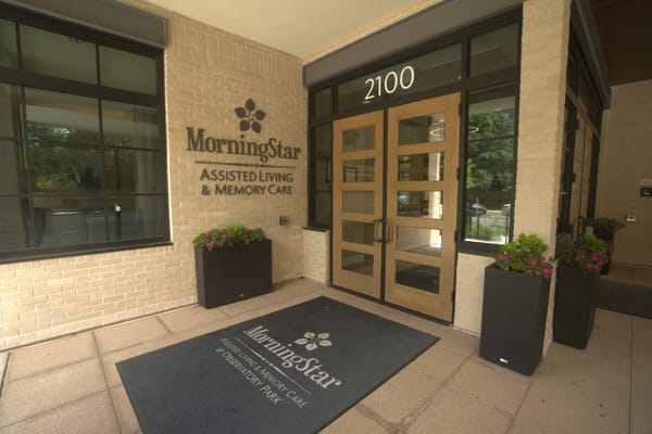 Entrance to MorningStar Assisted Living facility