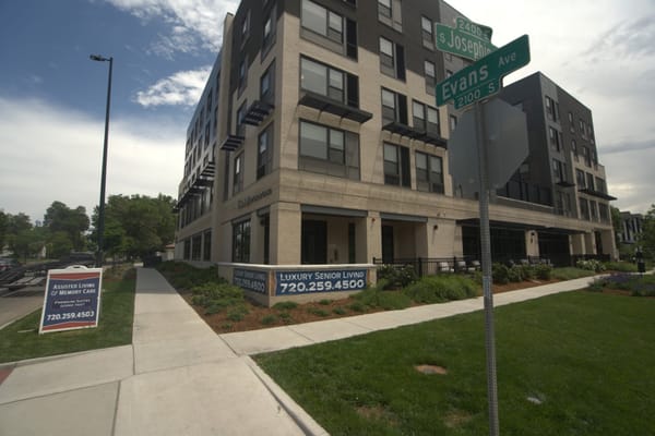 Exterior view of luxury senior living facility