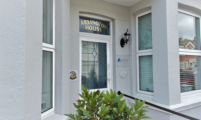 Entrance of Arlington House with signage