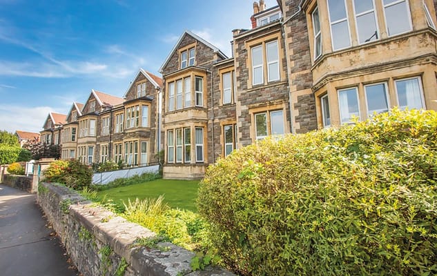 Exterior view of Abbeyfield Bristol building with garden