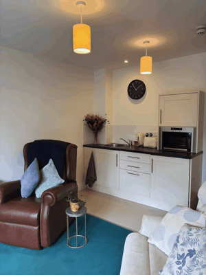 Well-lit interior of a living space in the facility