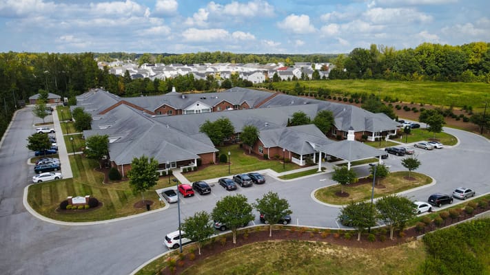 Aerial view of Ashton Health and Rehabilitation facility and surrounding area