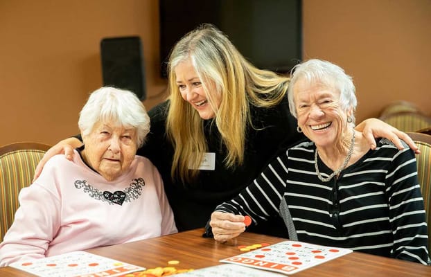 Residents enjoying a game of bingo together