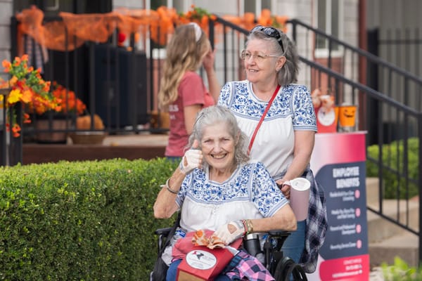 Residents enjoying time outdoors during an event