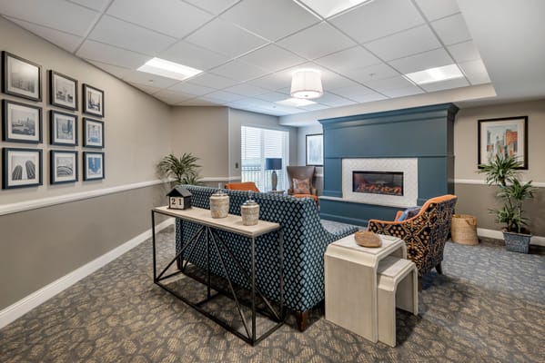 Cozy common area with seating and decor