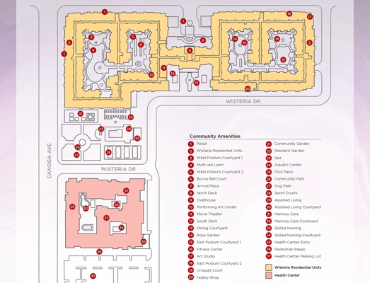 Architectural floor plan of Wisteria at Warner Center