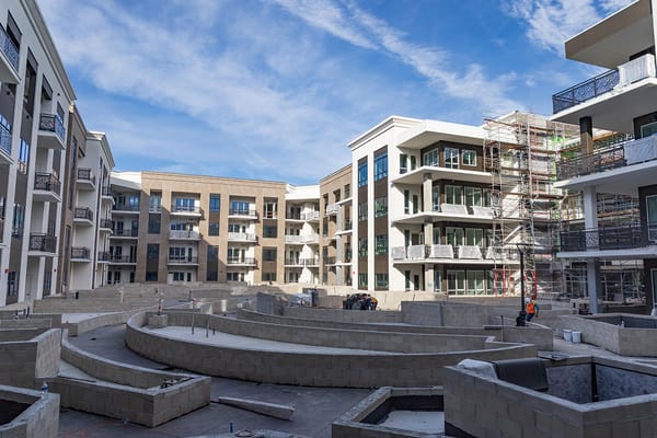 Construction site of a modern assisted living facility