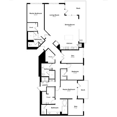 Architectural floor plan showing room layout