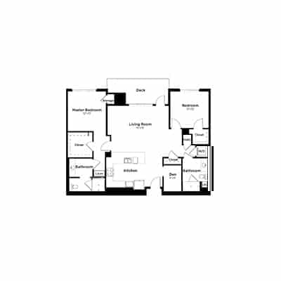 Architectural floor plan of a living space