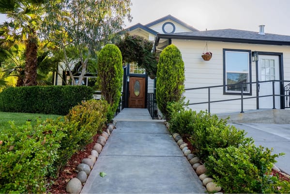 Entrance path leading to Windrose Care Home