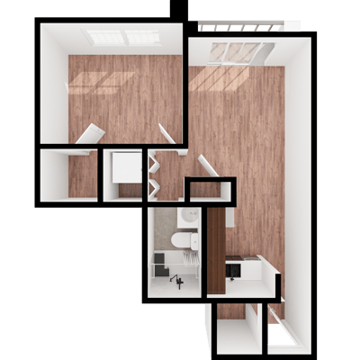 Architectural floor plan of a facility room layout