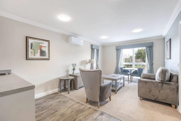 Modern interior sitting area of a care home