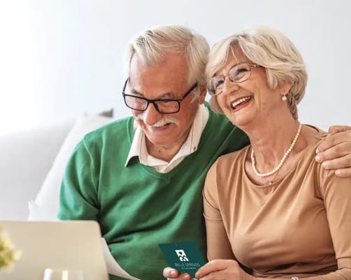 A smiling senior couple enjoying time together