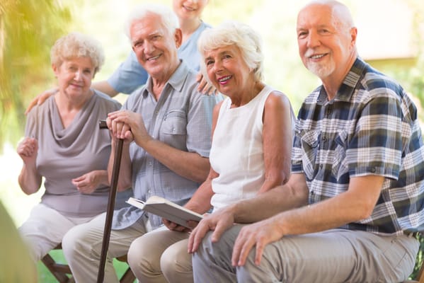 Seniors enjoying time together outdoors