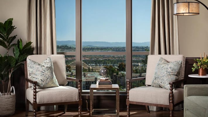 Comfortable lounge area with a scenic view