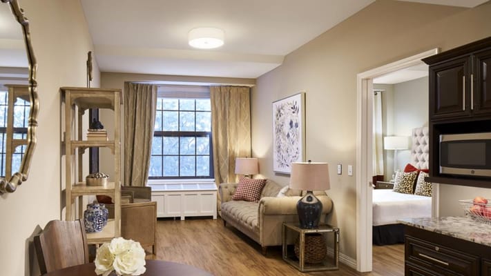 A cozy interior living space with natural light