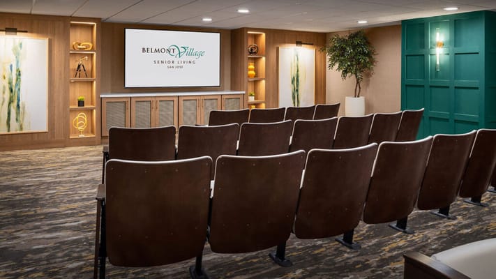 Interior view of a common area with seating