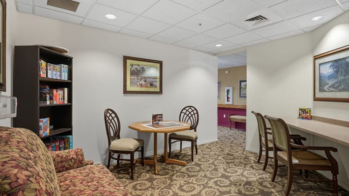 Common area with seating and game table