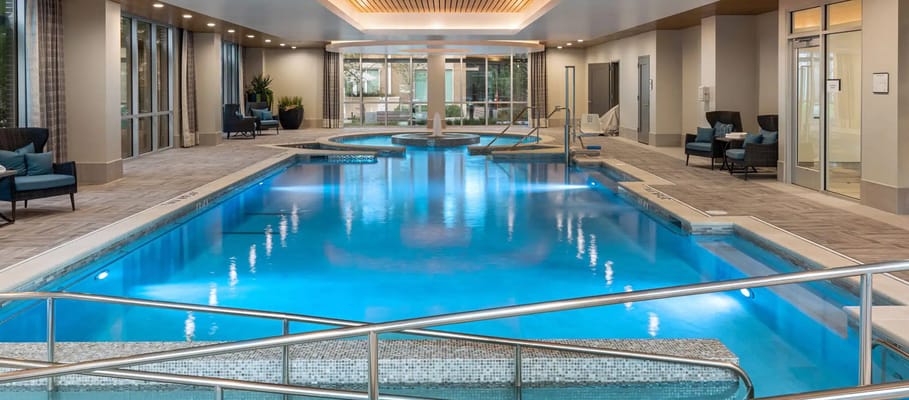 Bright indoor swimming pool area in the facility