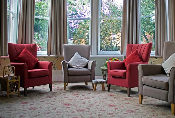Cozy seating area with armchairs and natural light