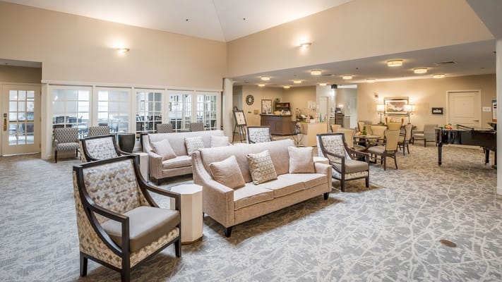 Interior view of the common area with seating