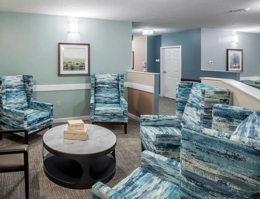 Interior lounge area with comfortable seating