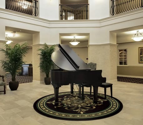 Elegant piano in a welcoming lobby area