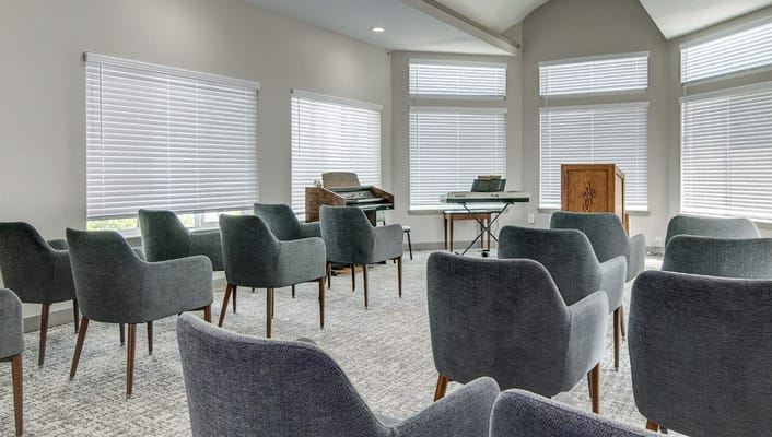 Common area with seating and piano