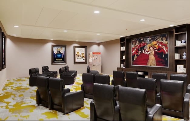 Interior of a common area with seating and decor