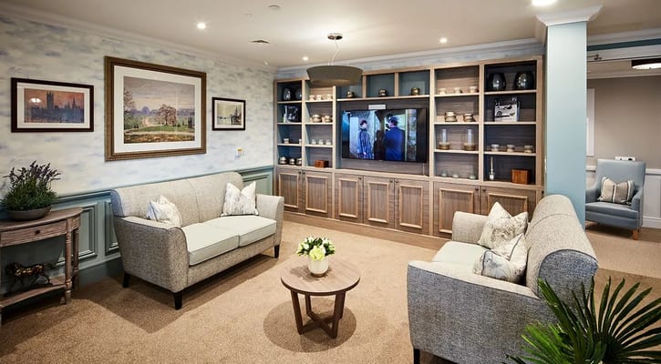 Cozy common area with seating and a television