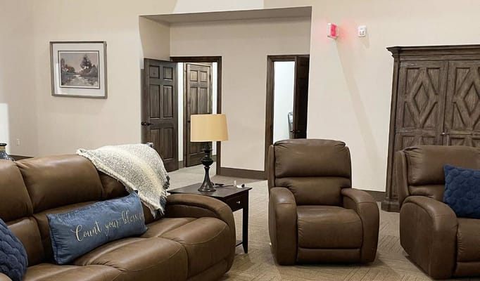 Comfortable seating area in a shared common space