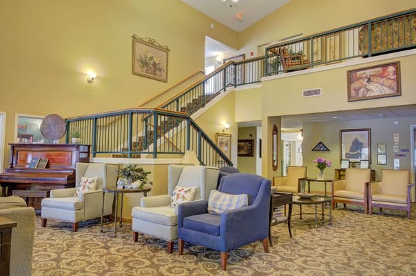 Cozy lounge area with comfortable seating and decor