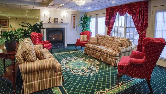 Cozy common area with seating and plants