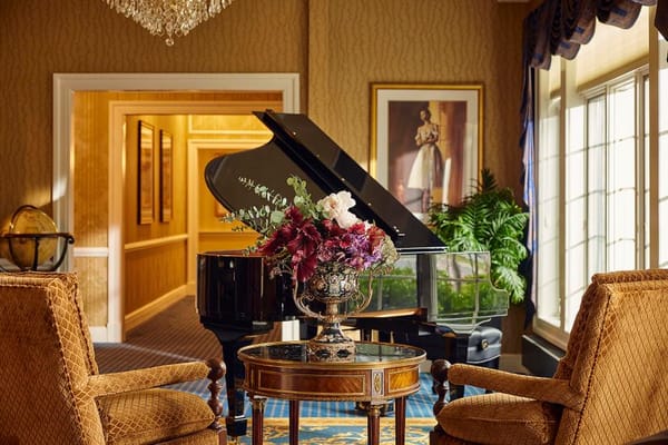 Elegant piano in a beautifully decorated common area