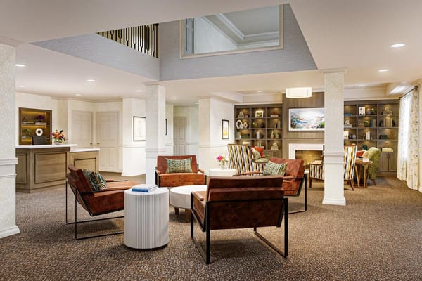 Bright common area with comfortable seating