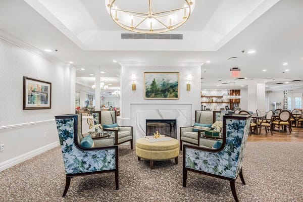 Cozy common area with seating and dining space