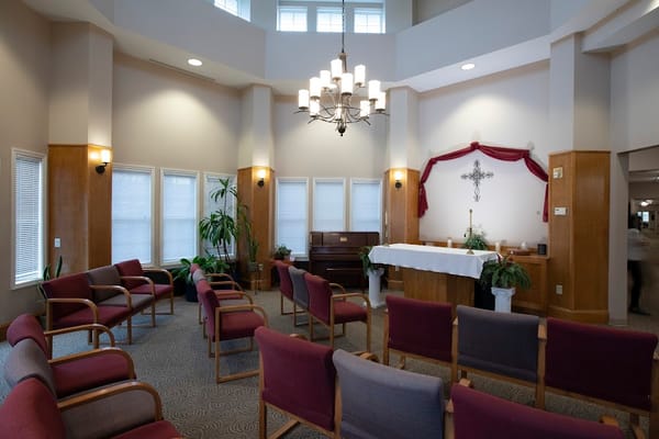 Interior view of a quiet chapel area